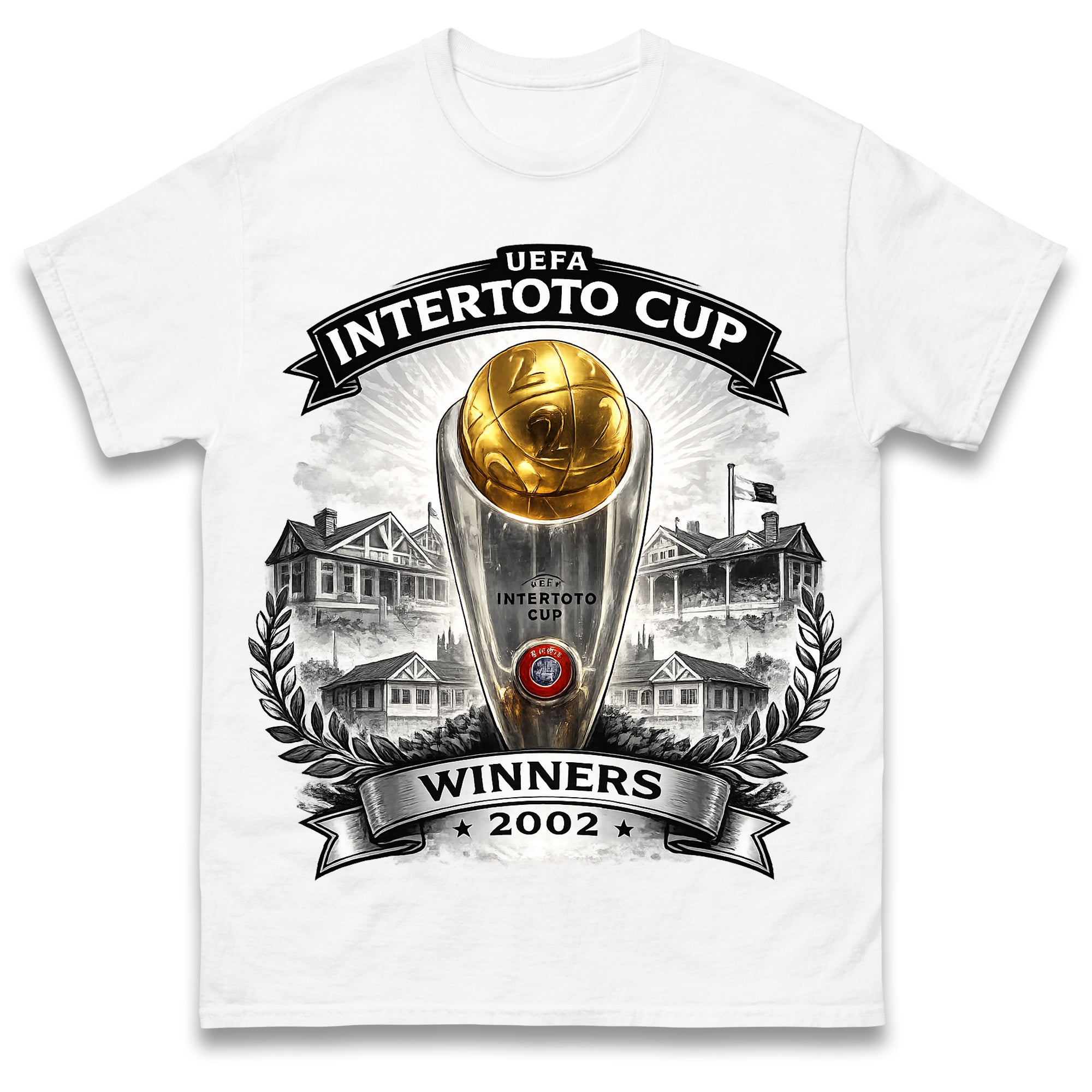 Retro Fulham Intertoto Cup Winners 2002 T Shirt Tshirt Mens Womens Unisex Tops Tees 4XL