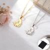 Customized Name Date Fun Frog and Dog Necklace Stainless Steel Pet Enthusiast Commemorative Jewelry Gift