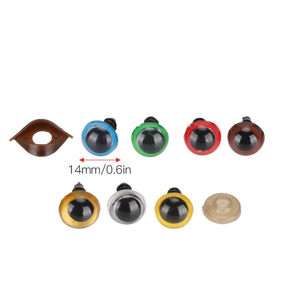 100pcs With Washer Plastic Safety Eyes Mix Color Puppet Toy Eyes Craft Eyes Animal Dolls