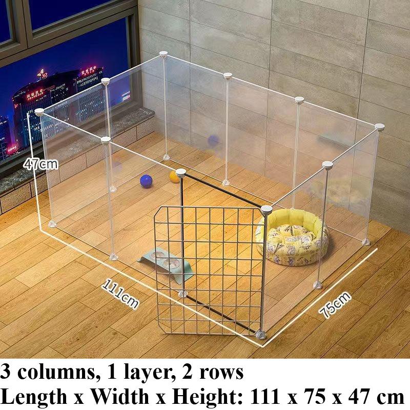 Home Pet Dog Enclosure House Indoor Small Dog Poodle  Fence Isolation Door Dog Cage with Toilet Area Scientificly Divided Den
