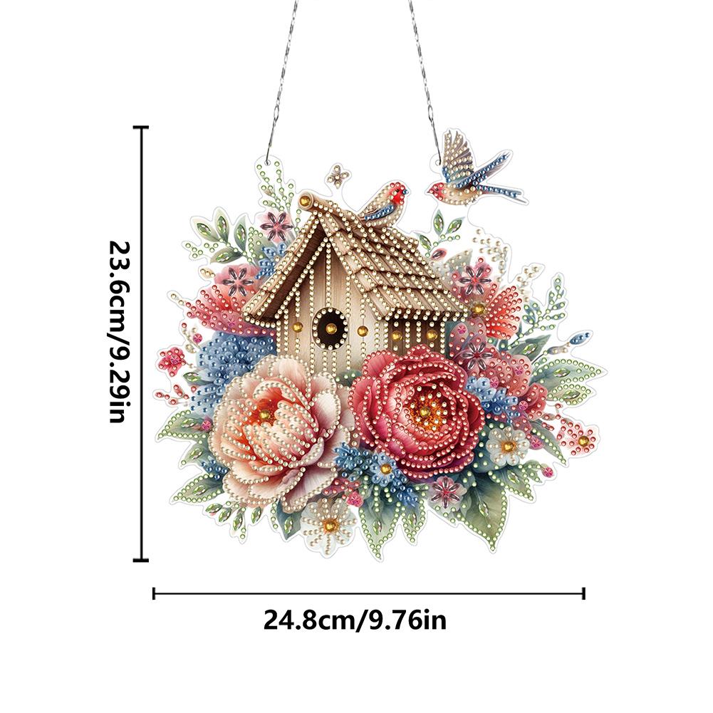 Acrylic 2D/Flat DIY Diamond Painting Set Rhinestone Diamond Art Window Pendants Diamond Art Pendant Home Wall Decoration Crafts