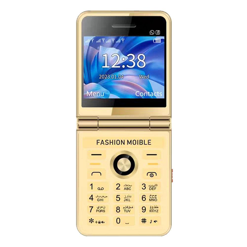 P21 Foldable Phone 2.4inches HD GSM Four SIM Card Large Buttons Camera Magic Voice Music Player 1200mAh FM LED Flashlight Ultra-thin Flip Phone