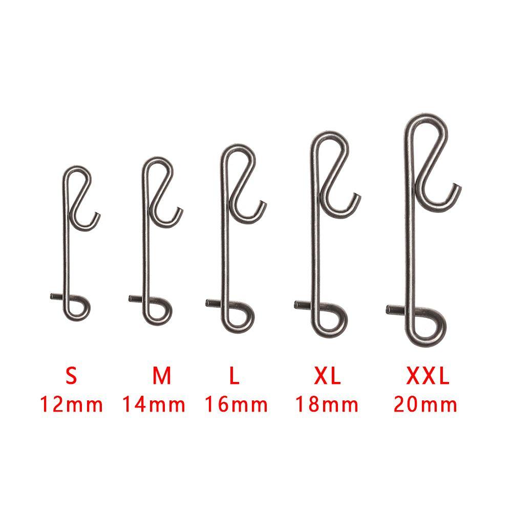 50 Pcs Stainless Steel Fishing Hanging Snap Barrel Swivel Fast Lock Connector Line Tackle Portable Durable High Quality