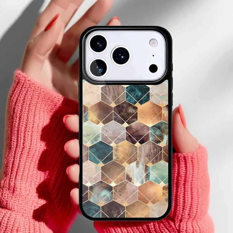 Marble Geometric Art Phone Case for iPhone 17 16 15 14 13 Pro Max Back Cover for 12 11 Pro Coque