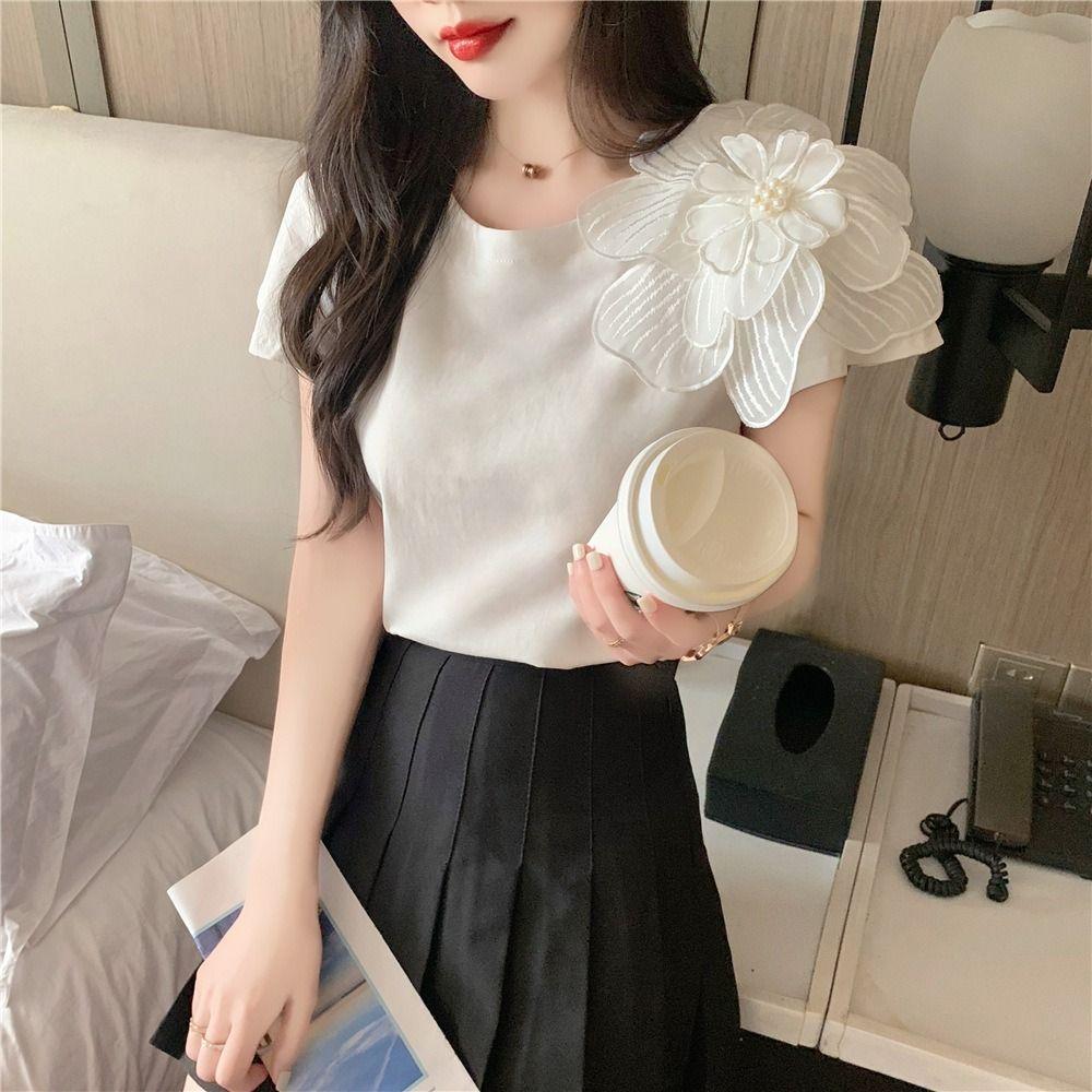 3D Embroidered  Flower Appliques Pearls Clothing Applique DIY Clothing Patches  Women