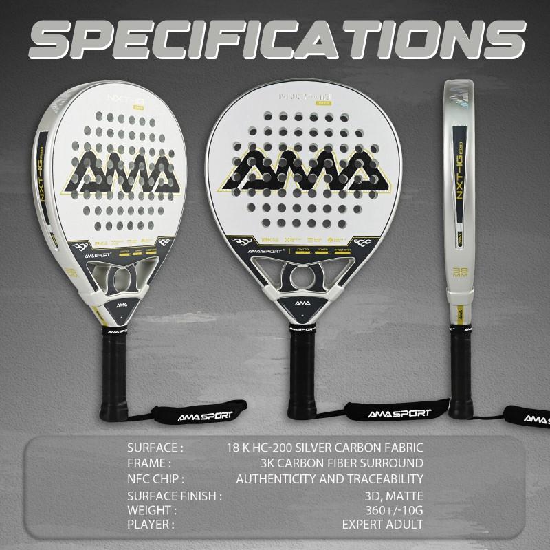 AMASPORT 18K Carbon Fiber Tennis Racket Surface Professional Racquet