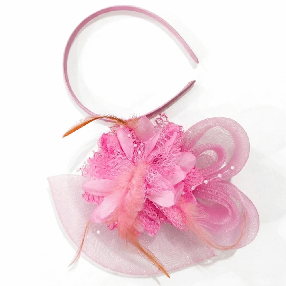 Luxury Fascinator Headdress British Retro Bridal Mesh Ribbons Cap Girls