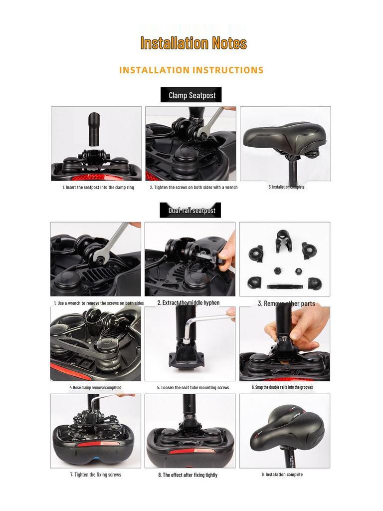 Comfortable Shock-Absorbing Mountain Bike Saddle with Hollow, Breathable Design