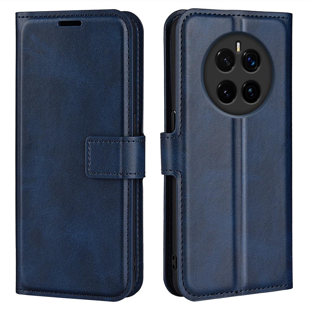 

For Honor Magic7 5G Stand Case Anti-Scratch Calf Texture Leather Phone Cover Blue