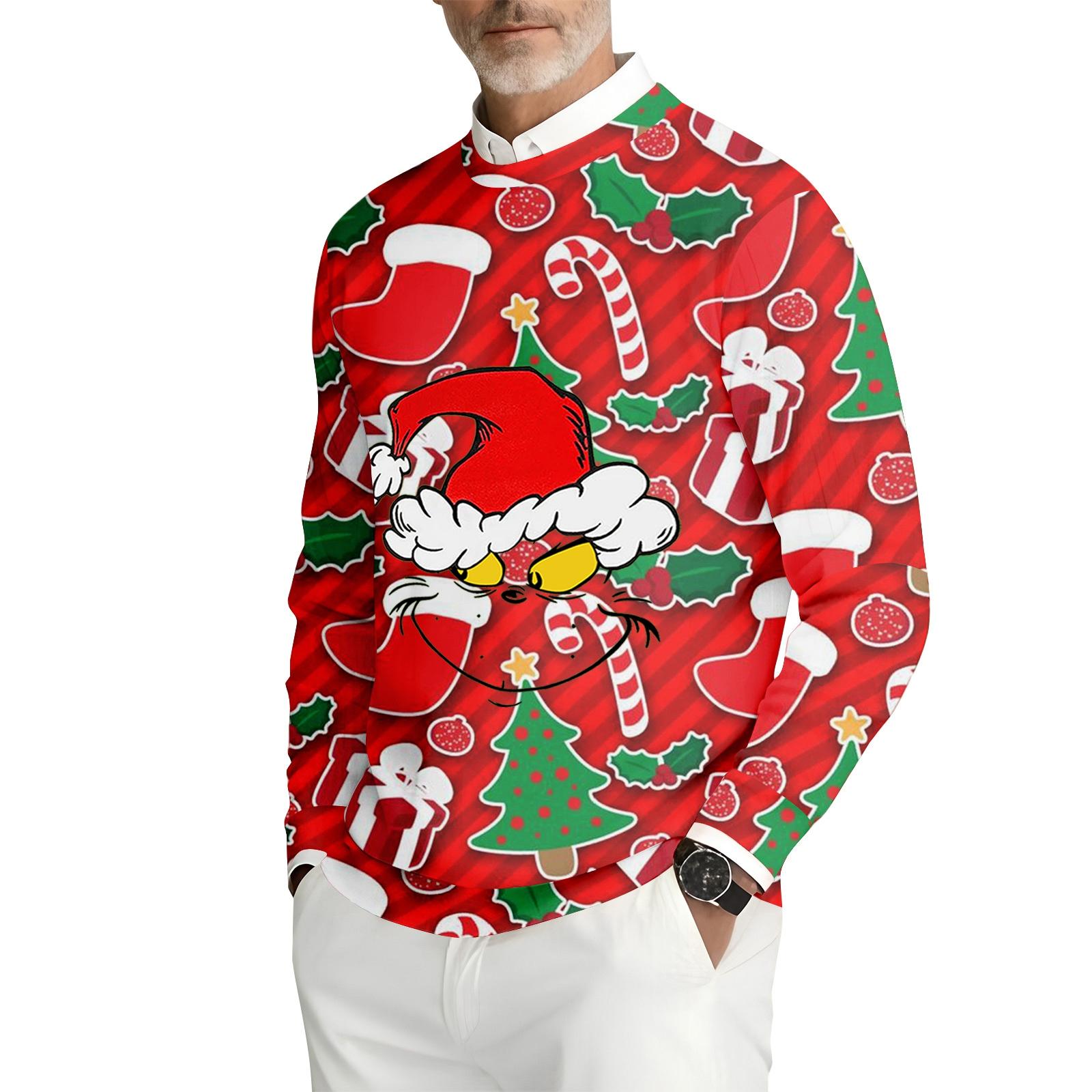 

Мужская толстовка с круглым вырезом и длинными рукавами из рубчатого трикотажа XL красный