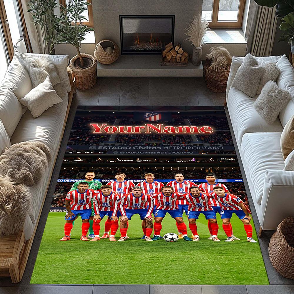 Atletico Madrid Customizable Name Floor Rug Office Rug Design for Bedrooms Outdoor Dormitory Decorate room Anti-slip Rug Decorate Offices