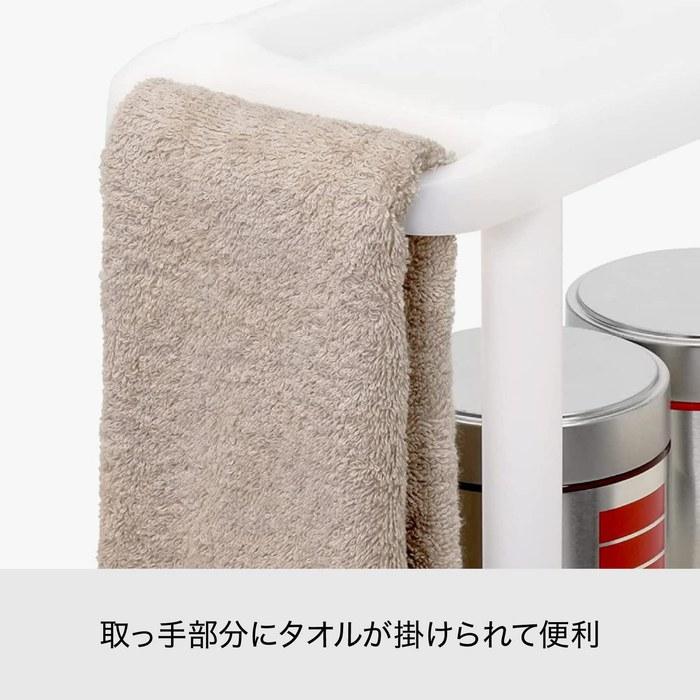 [Like-it] Kitchen Storage Slim Wagon Approx. Width 15 x Depth 53.6 x Height 86.9cm Natural Made in Japan TSS-130S [Width 15] Top + 3 Tiers
