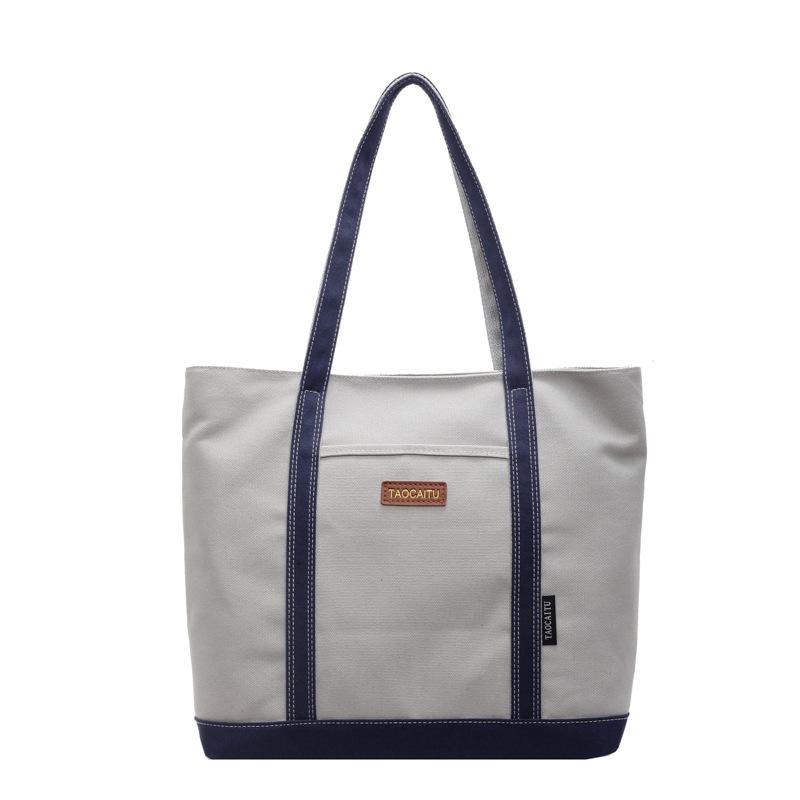

Холщовая сумка через плечо большой вместимости женская сумка новая модная повседневная студенческая портативная сумка-тоут серый