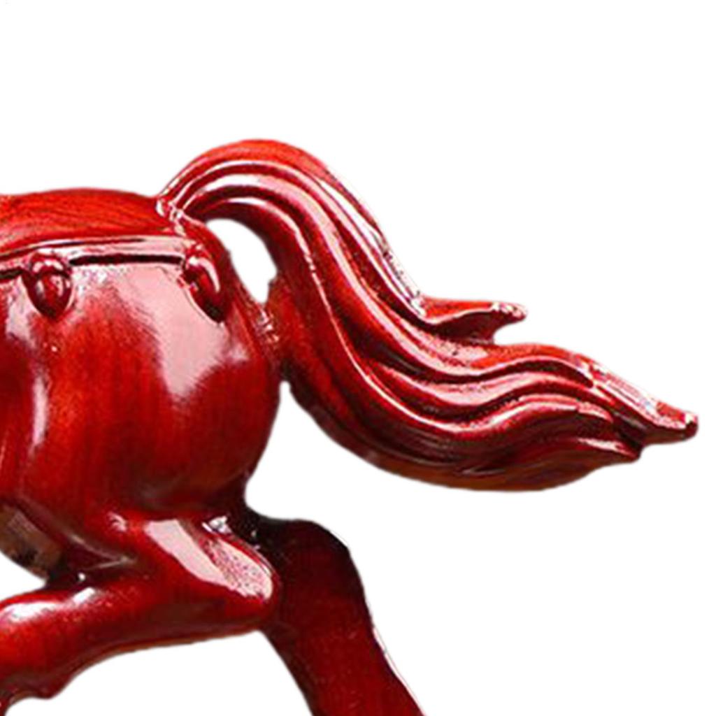 2026 Jahr des Pferdes Reichtum Erfolg Dekoration Holz Rote Pferdefigur Ornament Tierstatue aus Holz Symbolisiert Glück Dekoration
