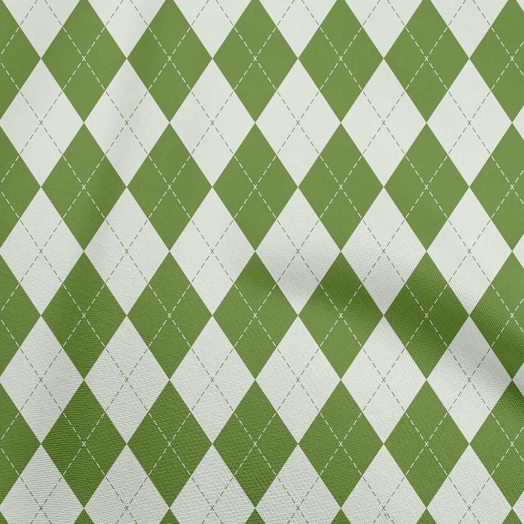 oneOone Cotton Flex Blue Fabric Argyle Sewing Material Print Fabric By The Yard 40 Inch