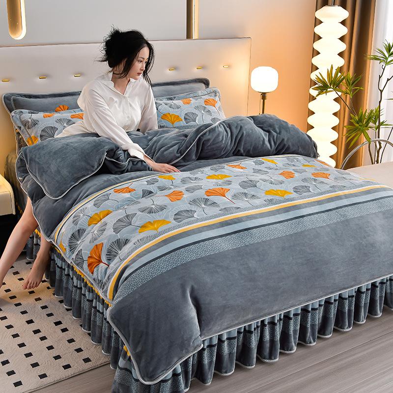 Four-Piece Set Of High-Gram Milk Fleece,4-Pcs Set Of Thickened Milk Fleece,4-Pcs Set Of Maternal And Infant Grade Farley Fleece, Class A