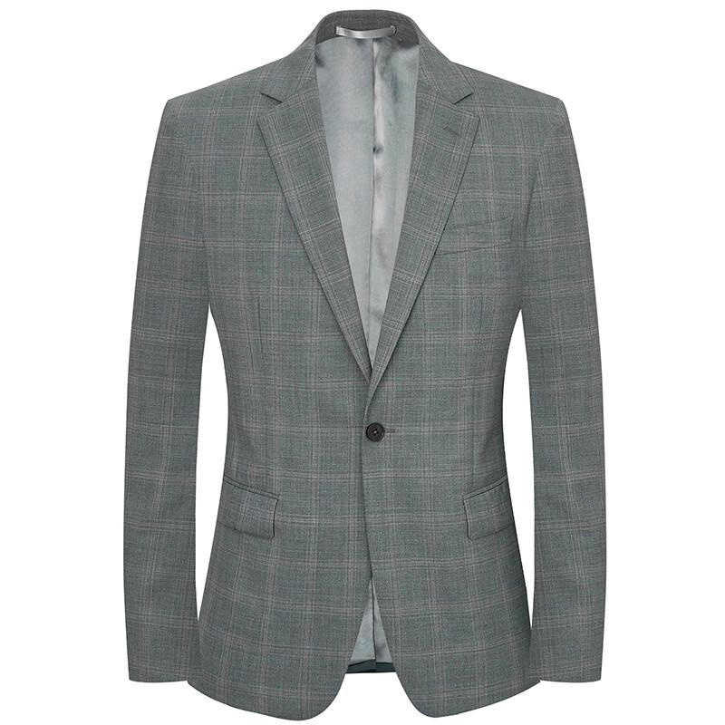 Men's Plaid Wool Business Suit Jacket