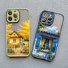 Hand Painted House scenery Phone Case For iPhone 13 12 11 Pro Max Mini 15 14 7 8 Plus Pro Max SE2 X XR XS Shockproof Matte Cover