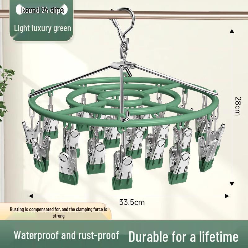 Multifunktionales Plastik-Wäscheständer mit 10 Clips für Socken & Unterwäsche für den Balkon