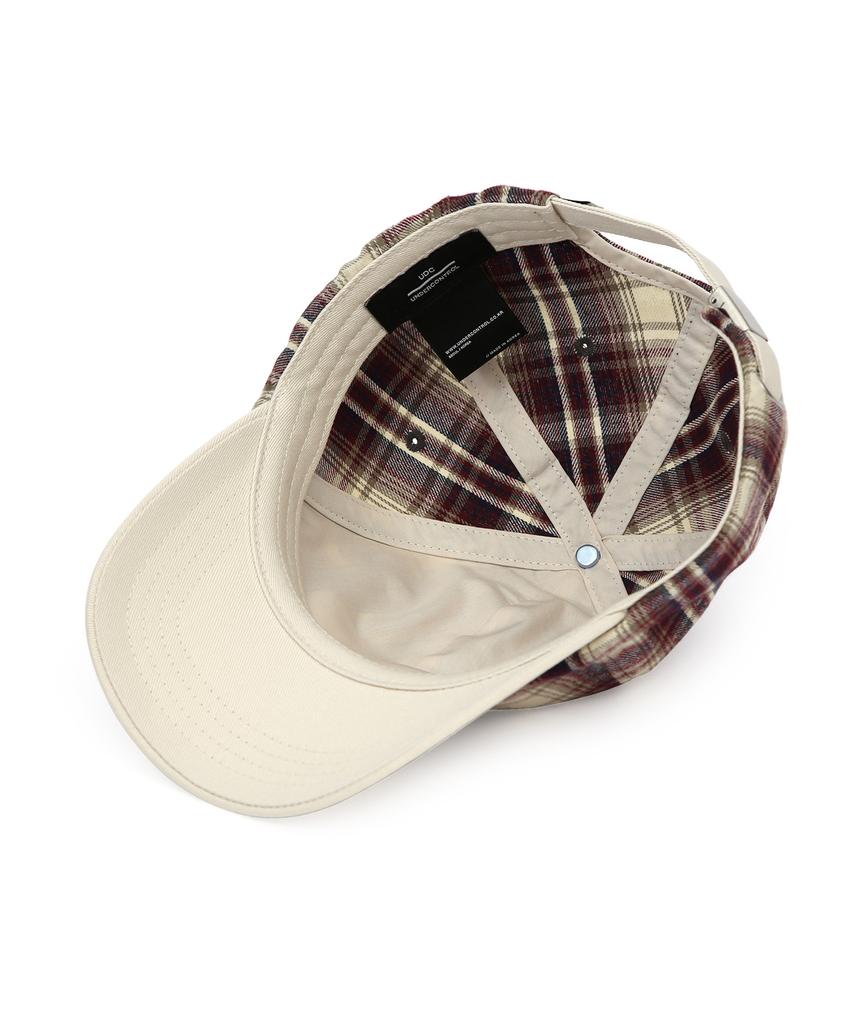 Eondeokeonteulol Check Pattern Ball Cap R Cross Logo / Classic B B / Wine Check