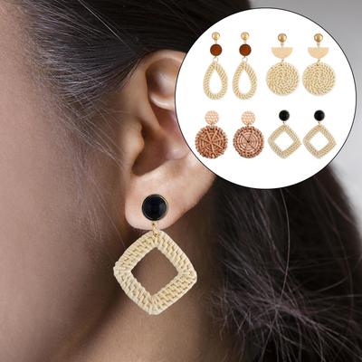 Rattan Earrings Set for Fashionable Women