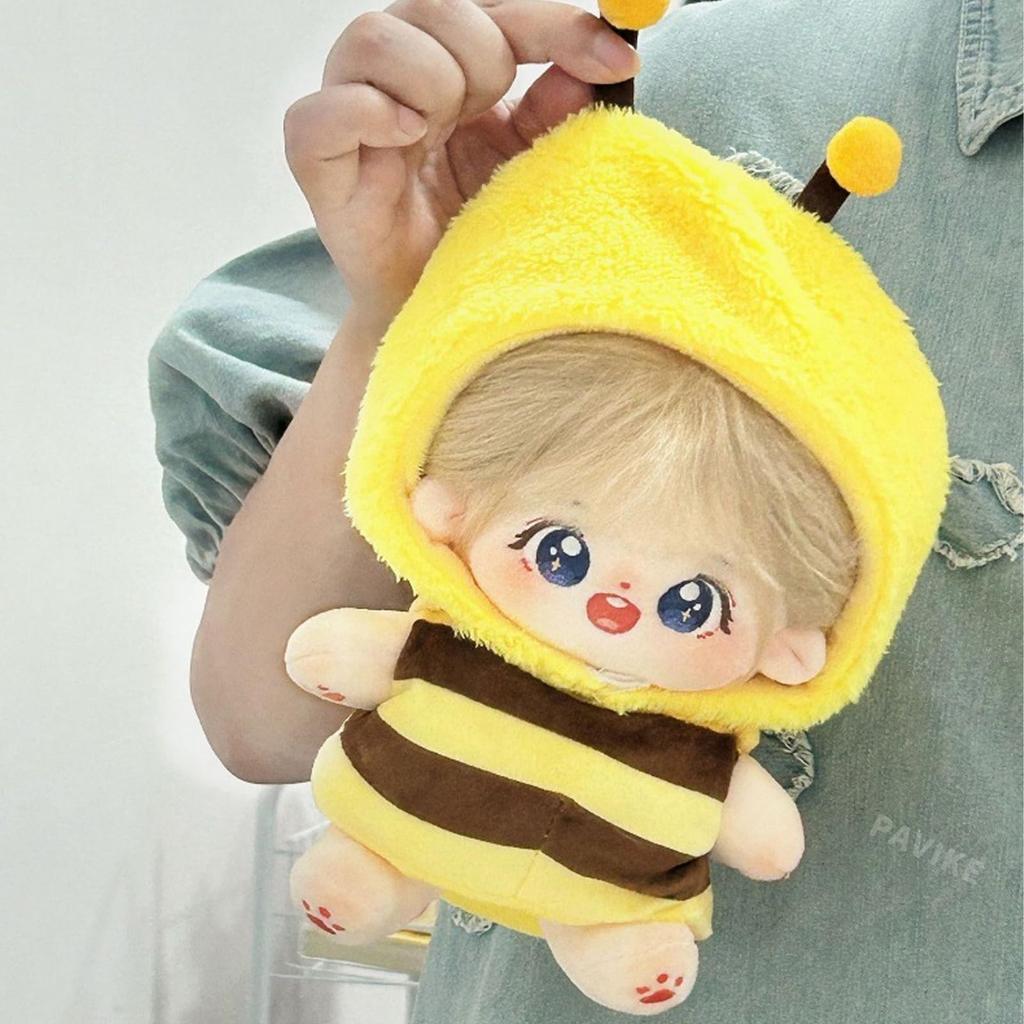 PAVIKE Plush Clothes, Fits 20cm Dolls, Small Bee Shape, Oshi Plush Clothes, Oshikatsu Goods, Dress-Up Clothes, Cute Costume for Plushies, Cotton Doll
