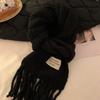 Korean Scarf Women's Autumn and Winter New Korean Atmosphere Versatile Thickened Plush Warm Neck Scarf