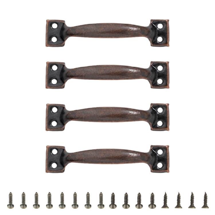 4 Stück Griffe für Holzzauntore, Schränke, bogenförmige Scheunentortürgriffe, antiker Möbelknauf, Kommodenschubladengriff