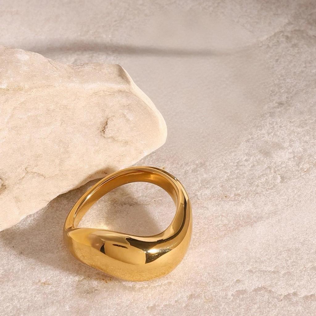 Abstract Design Retro 18K Gold Plated Ring - Cool European & American Style