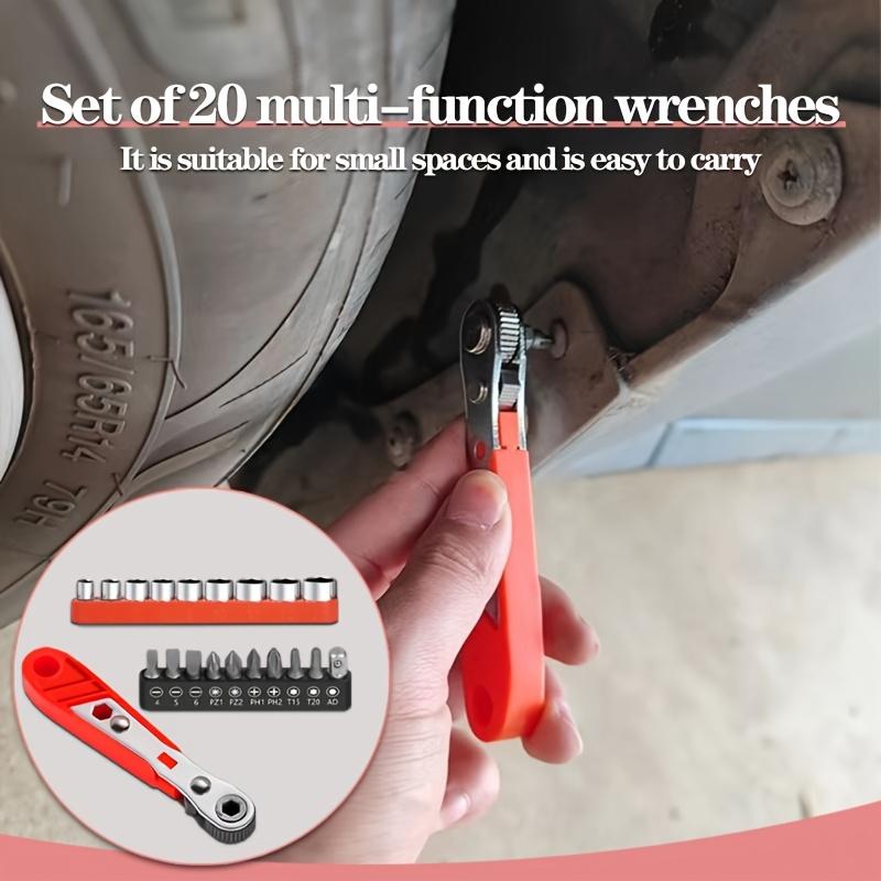 Manual 36-Teeth Mini Ratchet Driver Kit, No Assembly Required, Compact Tool for Small Space Maintenance