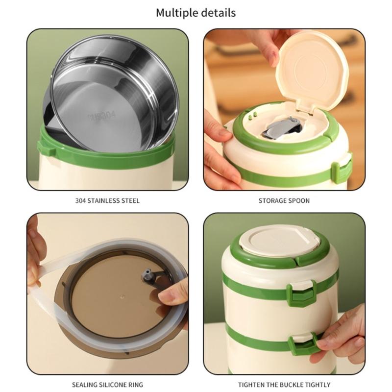 User Friendly 304 Nonrust Steel Food Container Durable Leak Proof Lunch Box For Adults Kids School Office Travel