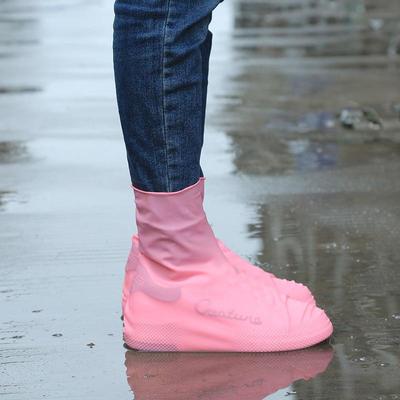 NO.8 Rain Boots Waterproof Shoe Cover Silicone Unisex Outdoor Solid Waterproof Non-Slip Non-slip Wear-Resistant Reusable Shoe Cover