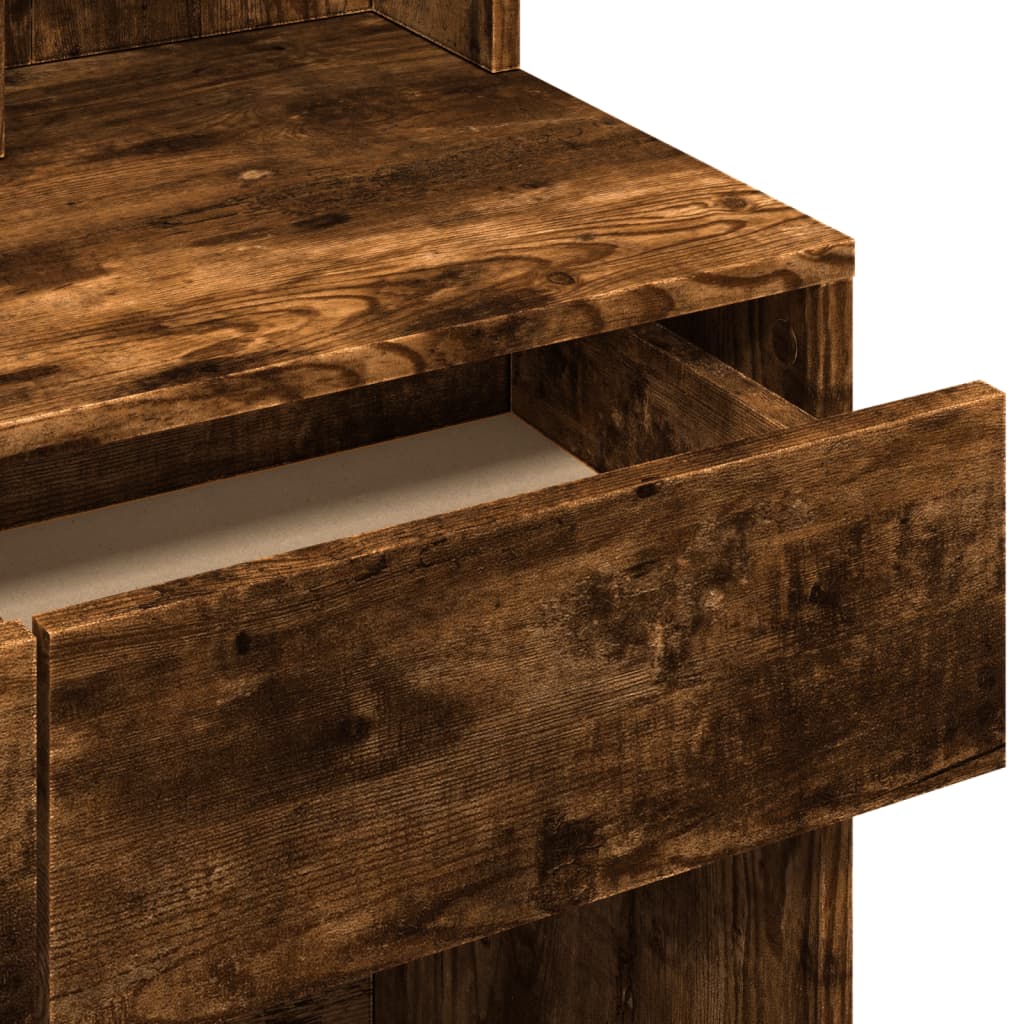 Makeup Table with Mirror Smoked Oak 80 x 41 x 144.5 cm
