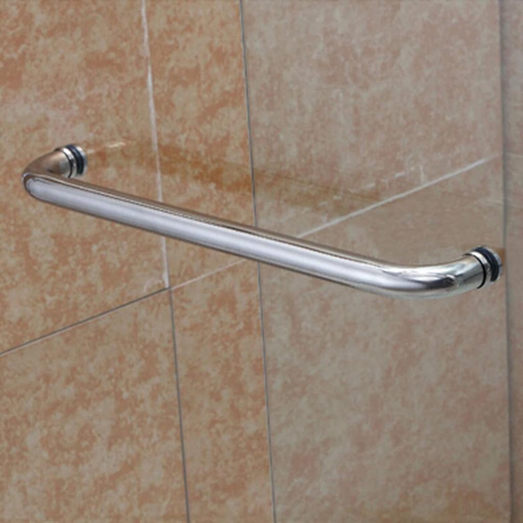 Push and Pull Stainless Steel Glass Shower Door Handle Bathroom Door Knobs Grab Bar Rail Replacement Parts Towel Bar Single Sided (Size : 450mm)