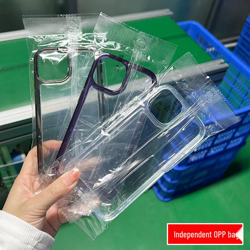 Compatible with iPhone 15 Pro Max Clear Acrylic Case with Electroplated Buttons