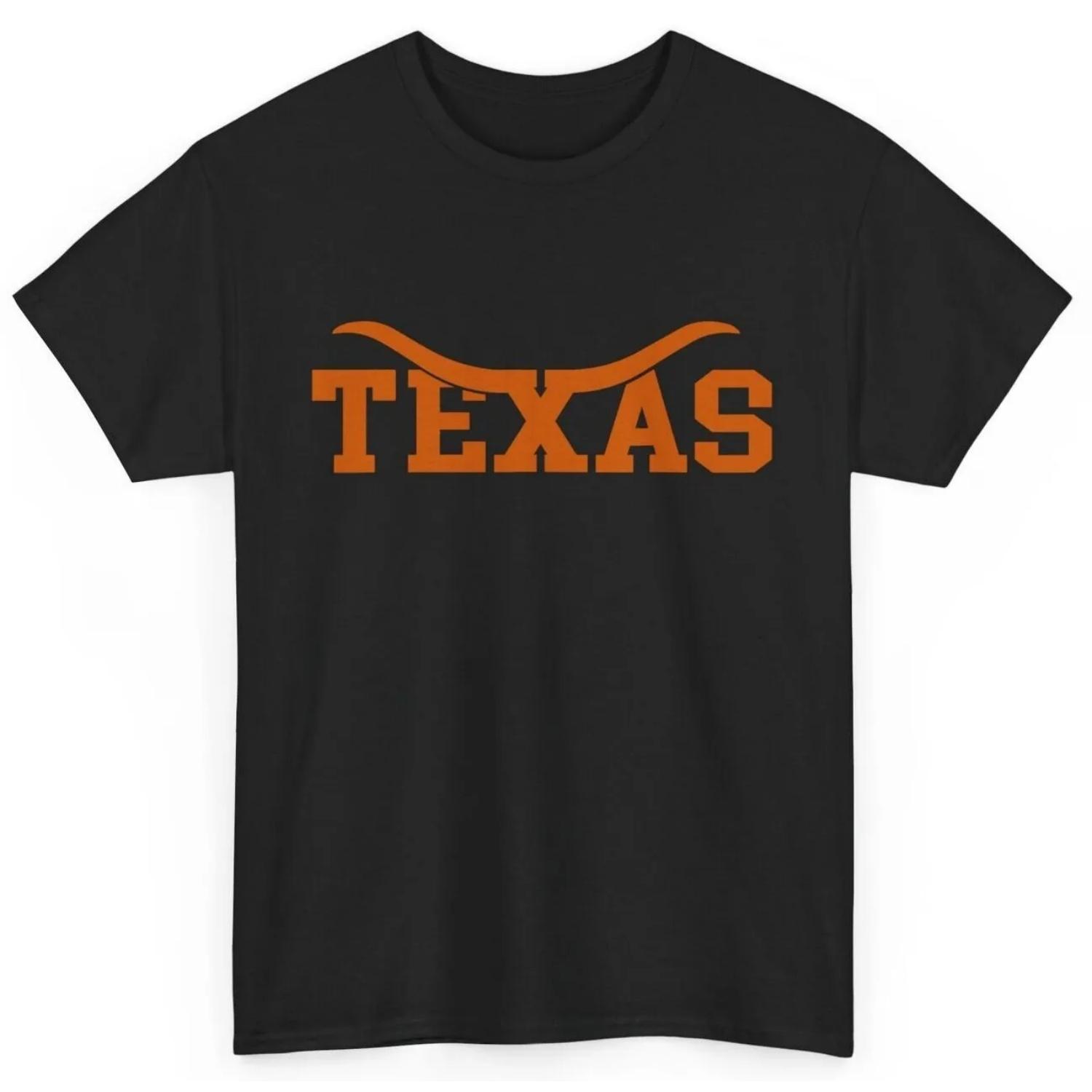 Texas USA Bull American Font T Shirt Proud S чёрный