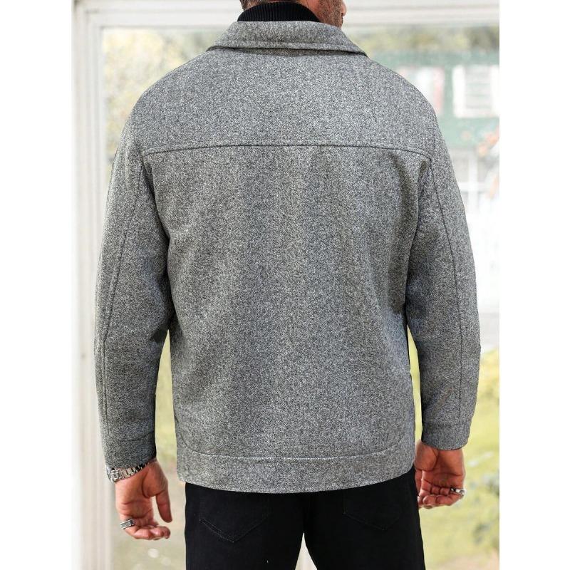 Men S Casual Long Sleeve Turn Down Collar Jacket Solid Color Multiple Colors