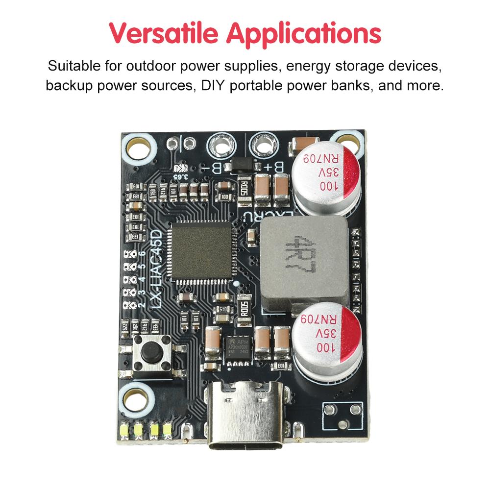 2-6S PD 45W Fast Charging Mobile Power Module DIY Power Bank Mainboard Supports Lithium-Ion and Lithium Iron Phosphate Battery