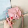 Cute Hook Design Mini Bag PU Leather Tassels Princess Purse Solid Color Crossbody Bag Children Girls