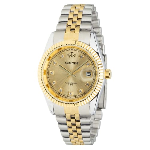 Klefer Men's Analog Waterproof Watch with Metal Band, Gold, SV-AM268-CHT