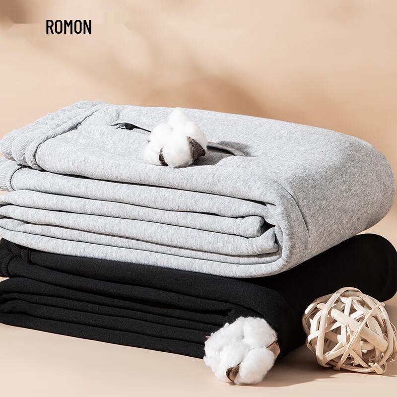 ROMON S Men's Fleece-Lined Warm Straight Casual & Sports Pants