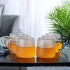 Colored Handle Hammered Glass Cup - Single Layer, Heat-Resistant, Transparent for Water, Milk, or Tea