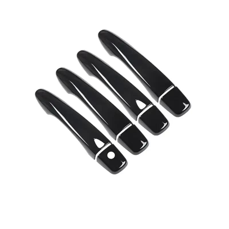 For Renault Kadjar 2015 2016 2017 2018 Gloss Black Chrome Car Door Handle Cover Catch Cap Trim Molding Accessories