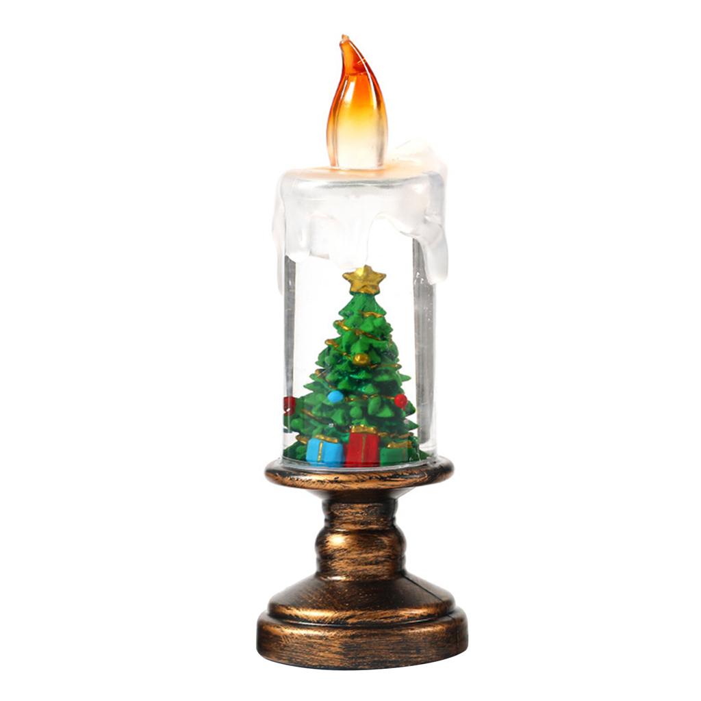 LED Flameless Candle Glitter Lamp Battery Operated Lighted Flameless Candle Candle Shaped Snow Lantern Xmas Decorations