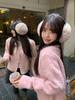 Korean lapel double zipper loop yarn knitted cardigan for women's autumn and winter new loose soft waxy sweater jacket for women