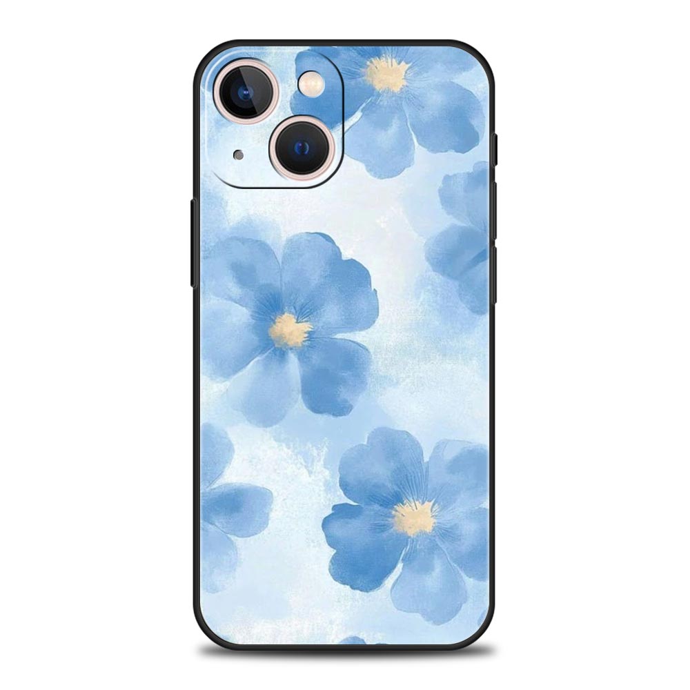 Phone Case For iPhone 17 16e 15 14 13 12 11 Pro Max SE 7 8 Plus Shell iPhone 16 Soft TPU Cover Soft Pale Little Flower