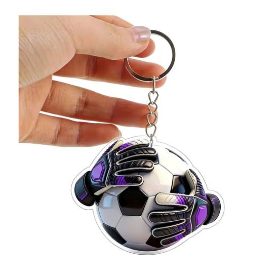Schlüsselanhänger Anhänger, Fußball Torwart Handschuhe Ball Design Schlüsselanhänger, Schlüsselhalter Realistisches Sport Zubehör für Fans Rucksack