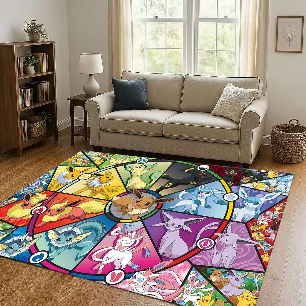 2026 Pokemon Pikachu Cartoon Christmas Living Room Non-Slip Area Rug Carpet For Bedroom Playroom Sofa,Home Decor Doormat