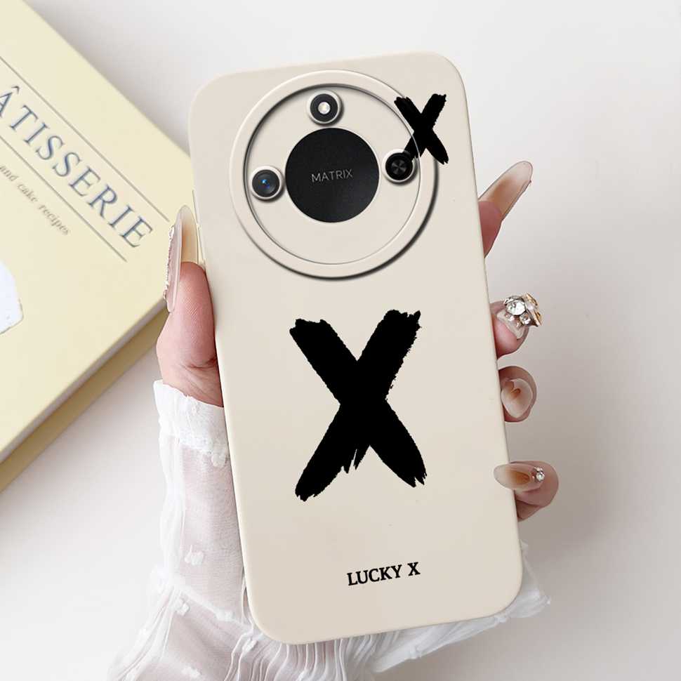 Protective Cases For Huawei Honor X60 5G 6.8"Case Fashion Style Letter A-Z Soft Silicone Cover For Honor X60 X60 BRC-AN00 Bumper
