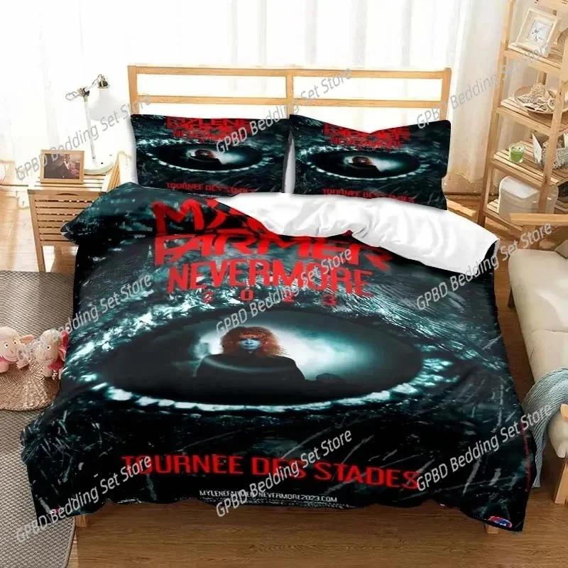Singer Mylene Farmer Bedding Set 3D Printed Suitable For Bedroom Duvet Cover Set With Pillowcases Kids Home Textile